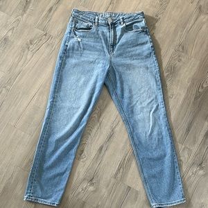 American Eagle, stretch, high rise , long, mom jean, size 12